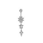 Stainless Steel Crystal Navel Belly Button Ring