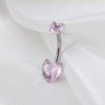 Surgical Steel Heart CZ Belly Button Ring