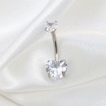 Surgical Steel Heart CZ Belly Button Ring