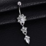 Stainless Steel Crystal Navel Belly Button Ring