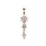 Stainless Steel Crystal Navel Belly Button Ring