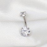 Surgical Steel Heart CZ Belly Button Ring