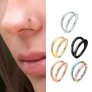 Double Hoop Nose Rings for Stylish Piercings