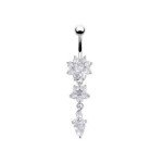 Stainless Steel Crystal Navel Belly Button Ring