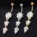 ZAKOL Flower Crystal Zircon Belly Button Ring