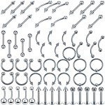 8/60PCS Stainless Steel Piercing Jewelry Set