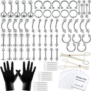 84 PCS Body Piercing Kit for All Types