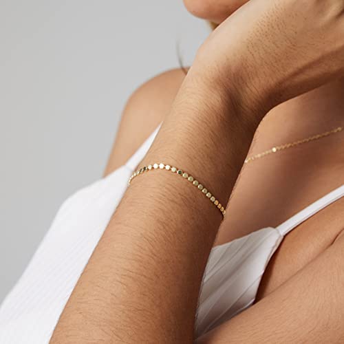 18k Gold Plated Dainty Dot Link Bracelet for Women