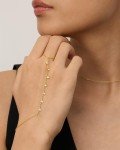Dainty Yellow Gold Plated Hand Chain Bracelet