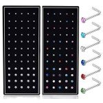 Colorful 120pcs L-Shaped Stainless Steel Nose Studs