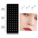 Colorful 120pcs L-Shaped Stainless Steel Nose Studs