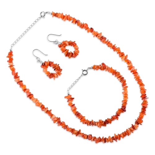 Mexican Fire Opal Crystal Bead Jewelry Set