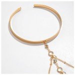 Gold Crystal Bead Tassel Arm Chain Bracelet