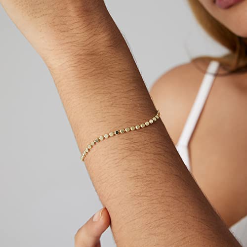18k Gold Plated Dainty Dot Link Bracelet for Women
