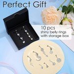 Set of 10 Surgical Steel Belly Button Rings