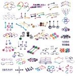 120PC Body Piercing Jewelry Set - Mixed Styles