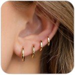 Gold Hoop Earrings Set - 4 Pairs for Everyone