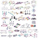 120PC Body Piercing Jewelry Set - Mixed Styles