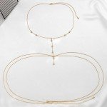 14K Gold Layered Body Chain with Rhinestones