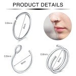 33PC Stainless Steel Nose Rings & Hoops Set
