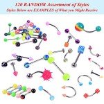 120PC Body Piercing Jewelry Set - Mixed Styles