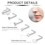 33PC Stainless Steel Nose Rings & Hoops Set
