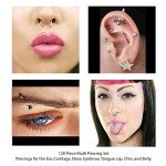 120PC Body Piercing Jewelry Set - Mixed Styles