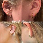 Gold Hoop Earrings Set - 4 Pairs for Everyone