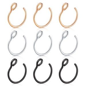 D.Bella 20G Faux Piercing Hoop Nose Ring Set