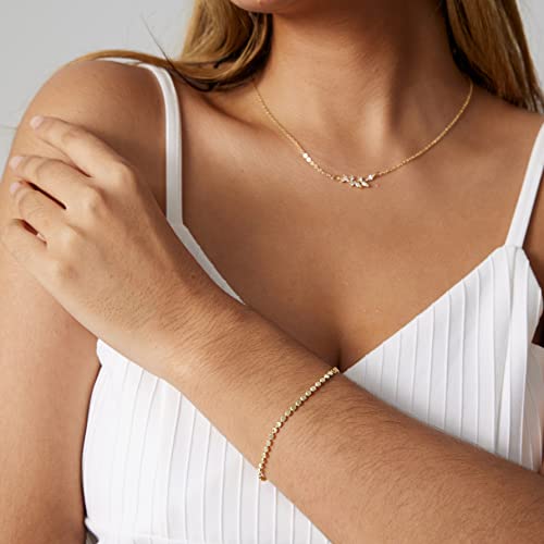 18k Gold Plated Dainty Dot Link Bracelet for Women
