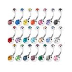 15 PCS Colorful Surgical Steel Belly Button Rings