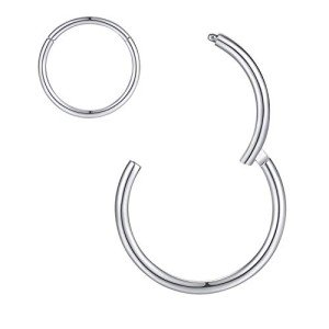 Seamless Silver Septum Clicker Ring 8mm