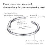 Seamless Silver Septum Clicker Ring 8mm