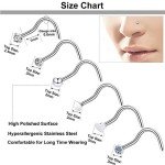 36 Pcs Stainless Steel Nose Rings for Women