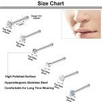 36 Pcs Stainless Steel Nose Rings for Women