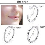 36 Pcs Stainless Steel Nose Rings for Women