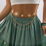 Boho Sun Moon Multilayer Waist Chain Belt