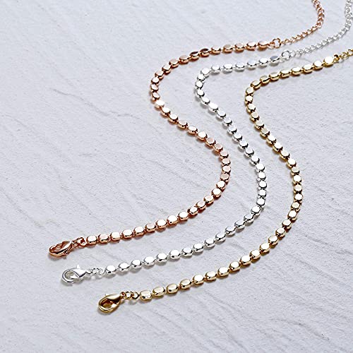 18k Gold Plated Dainty Dot Link Bracelet for Women