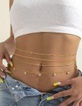 8Pcs 18K Gold Plated Belly Chain Set for Women