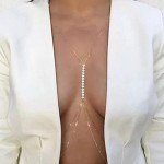 Gold Layered Rhinestone Body Chain Jewelry for Women