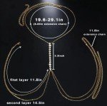 Gold Layered Rhinestone Body Chain Jewelry for Women