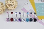 14G Surgical Steel Belly Button Rings with Zirconia
