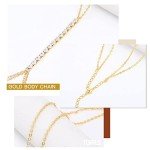 Gold Layered Rhinestone Body Chain Jewelry for Women