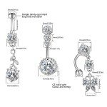15Pcs Dangle Belly Button Rings for Women