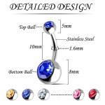 Colorful Crystal Belly Button Ring Set - 30 Pieces