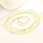 Chesky Gold Layered Waist Chain for Women