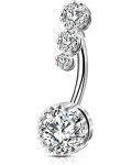 Clear CZ Belly Button Rings - Surgical Steel