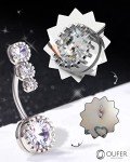 Clear CZ Belly Button Rings - Surgical Steel