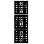 Colorful Crystal Belly Button Ring Set - 30 Pieces
