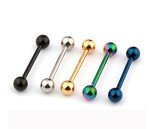 Colorful 12pc Stainless Steel Tongue Ring Set